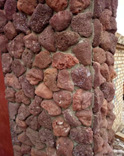 Red Lava Rock Feature Wall